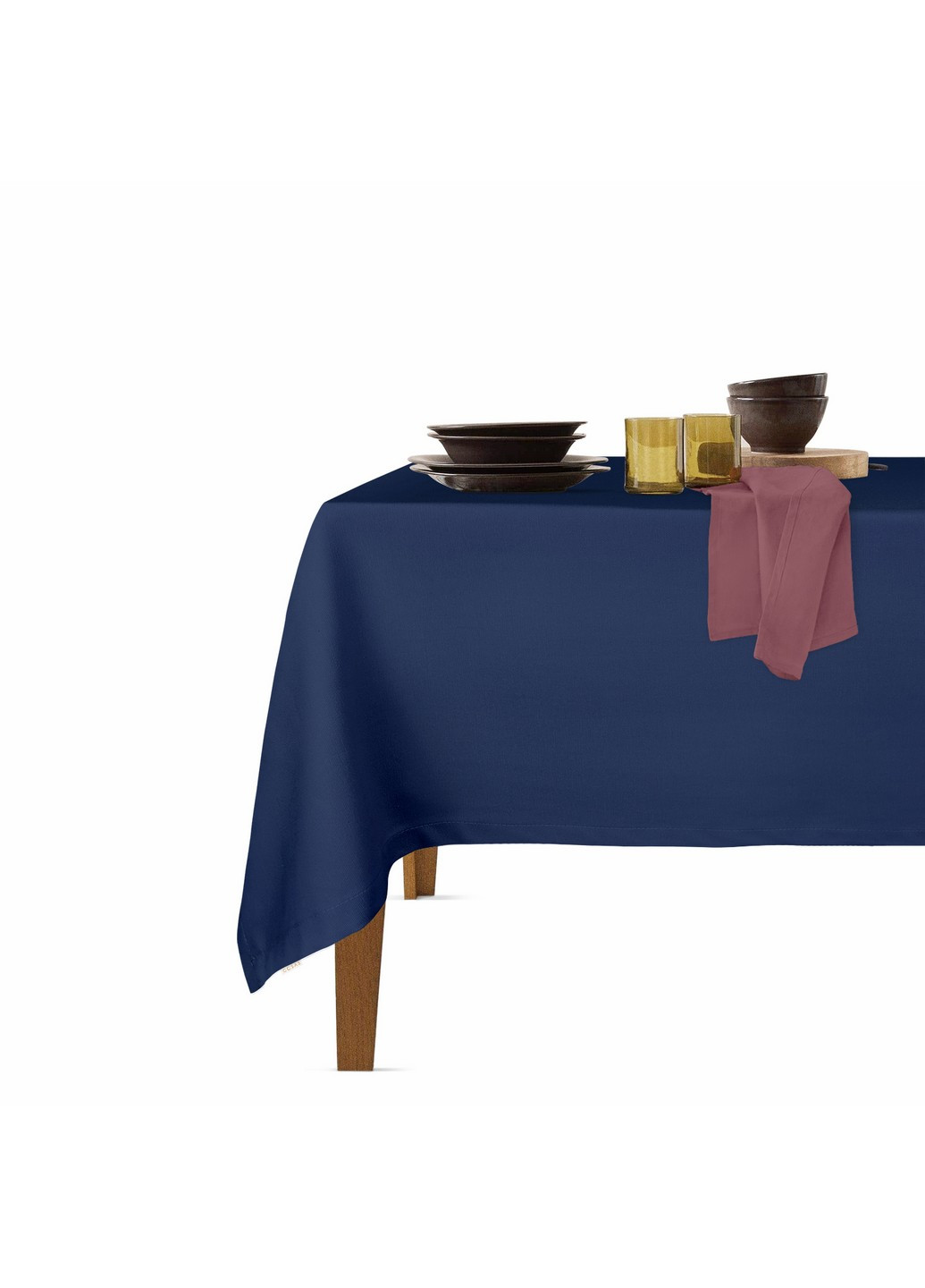 Столовый набор для сервировки стола скатерть DarkBlue 140х180 и салфетки тканевые Cherry 35х35 - 4 шт (4822052073773) Cosas (252506504)