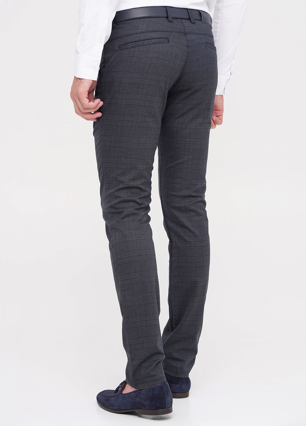 Серо-синие кэжуал демисезонные зауженные брюки Trend Collection