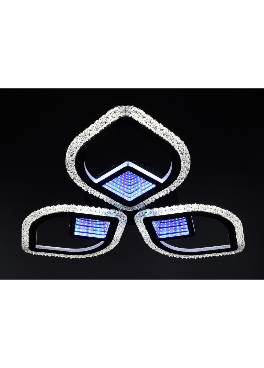 Люстра потолочная LED с пультом A2722/3-3D-bk Черный 8х53х53 см. Sunnysky (253527946)