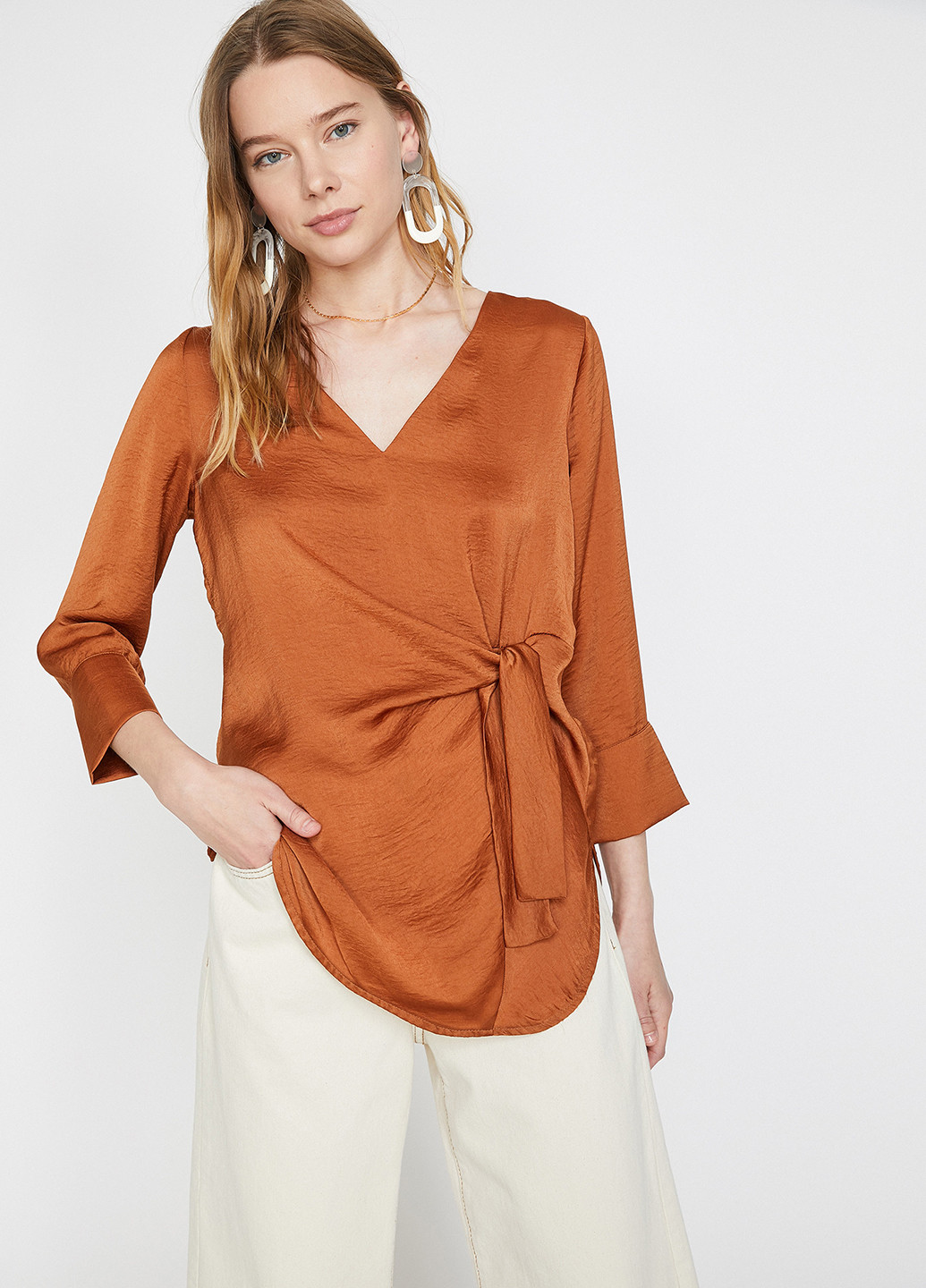 Світло-коричнева блуза KOTON
