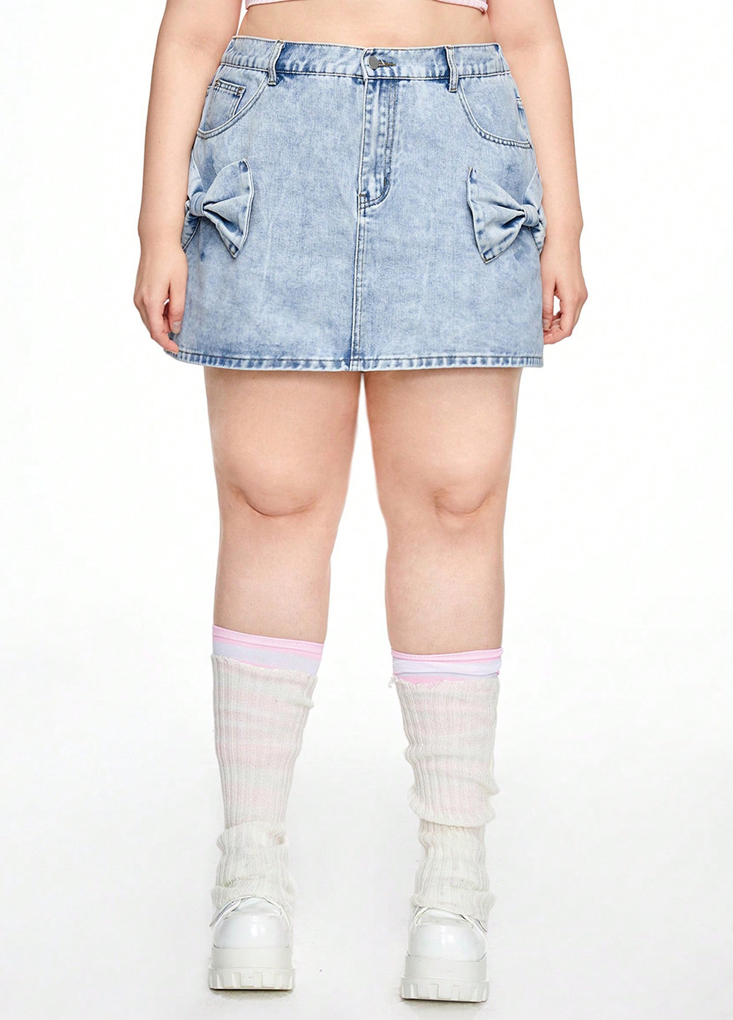 Голубая джинсовая варенка юбка SHEIN а-силуэта (трапеция)