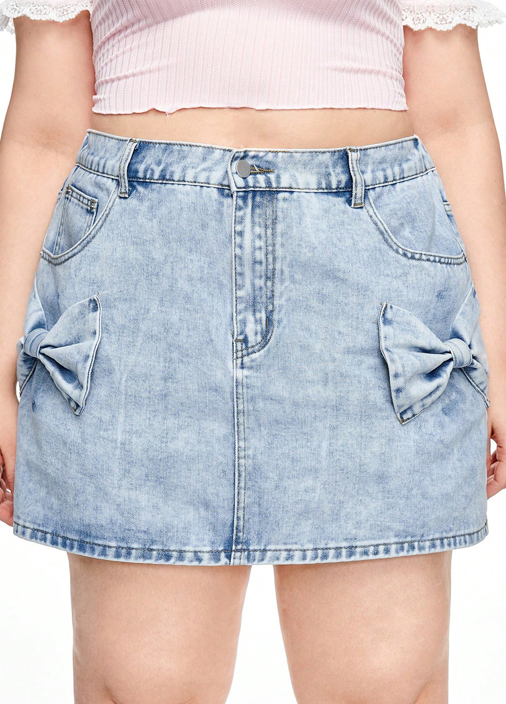 Голубая джинсовая варенка юбка SHEIN а-силуэта (трапеция)