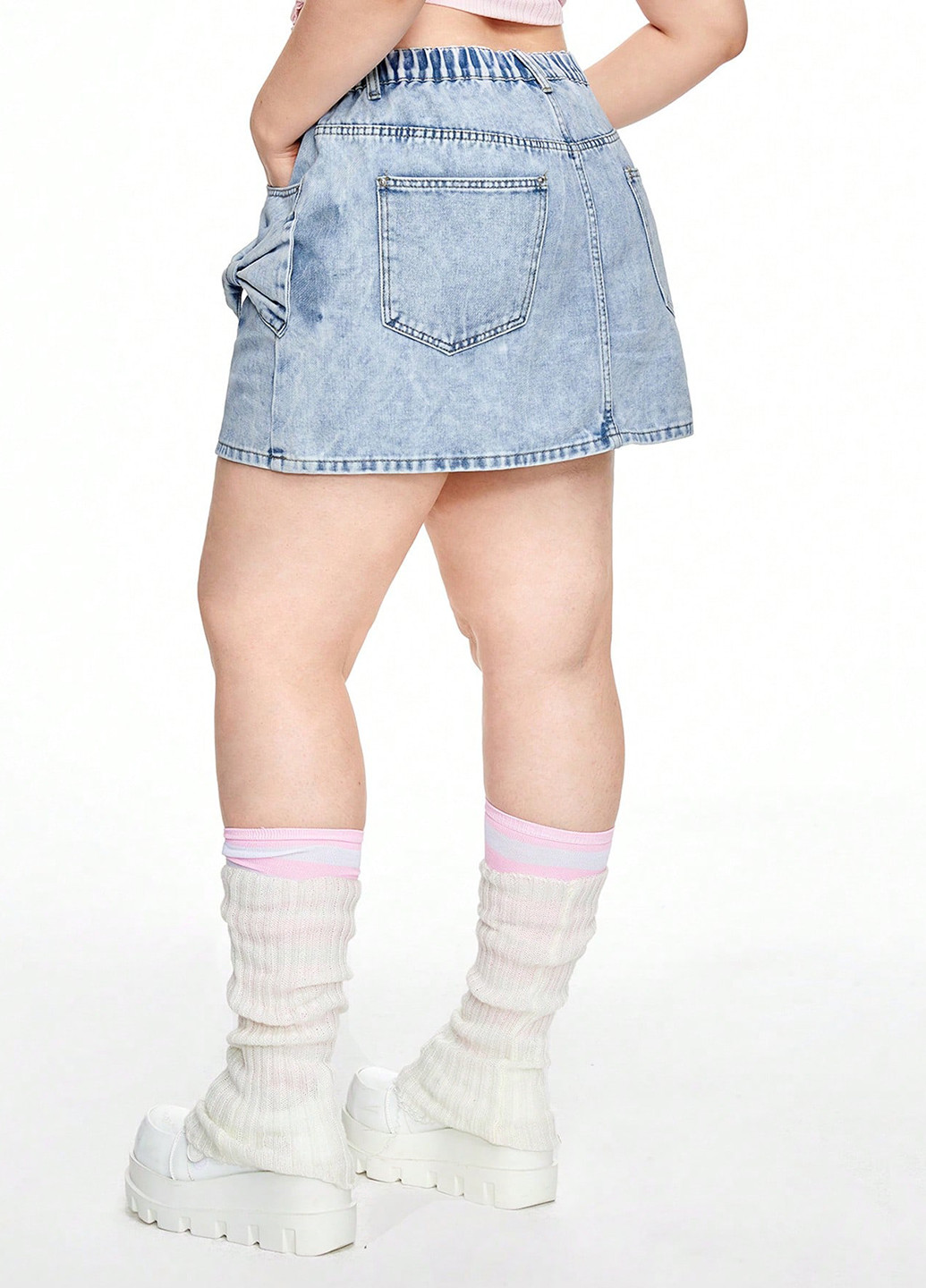 Голубая джинсовая варенка юбка SHEIN а-силуэта (трапеция)