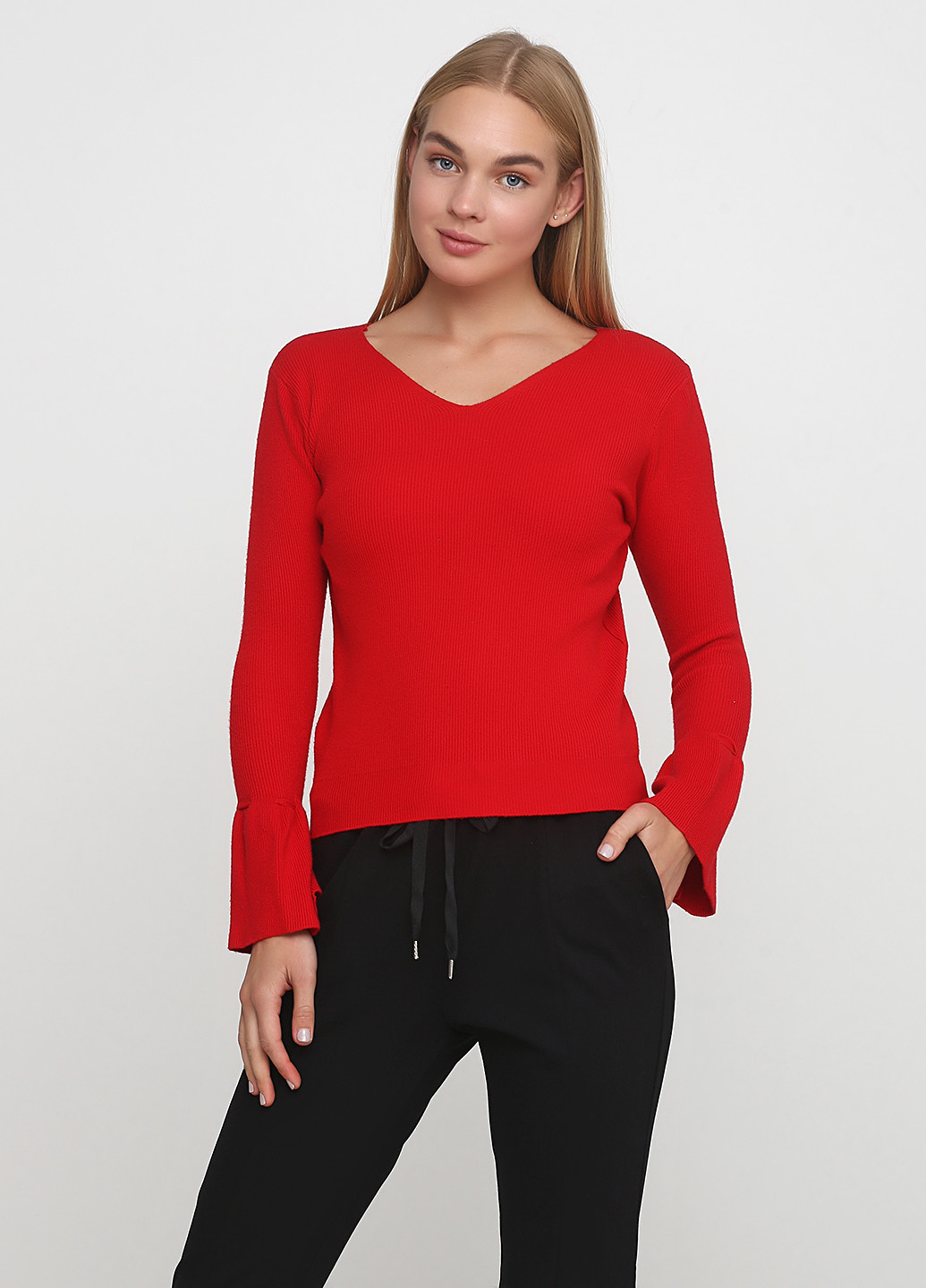 Червоний демісезонний светр пуловер ZUBRYTSKAYA