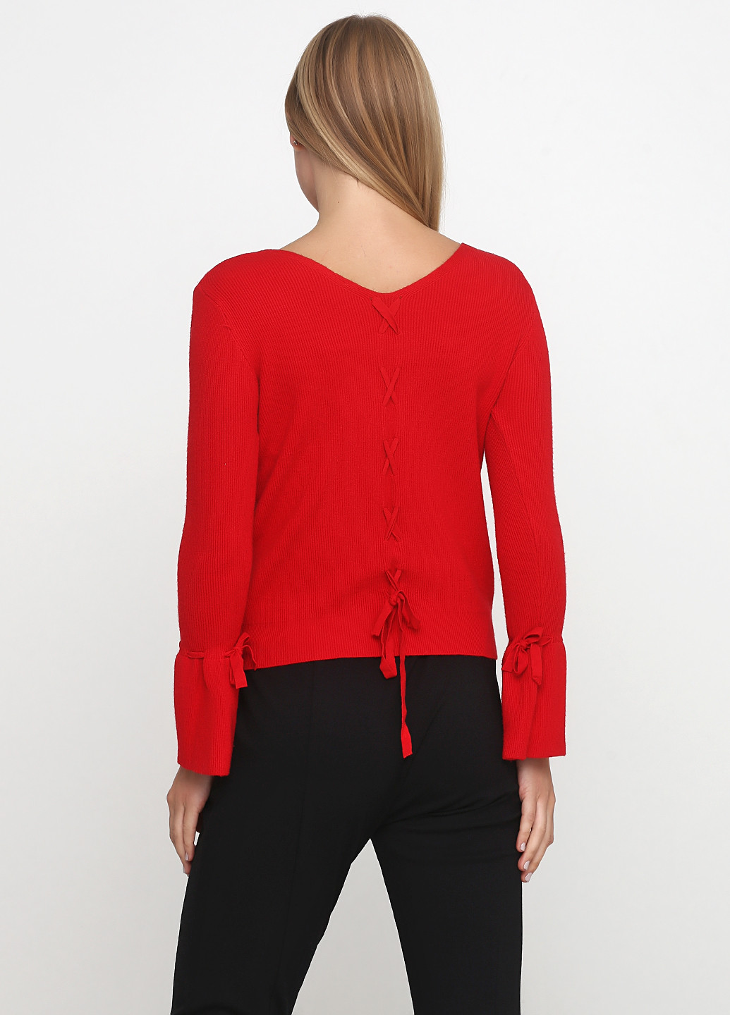 Красный демисезонный свитер пуловер ZUBRYTSKAYA