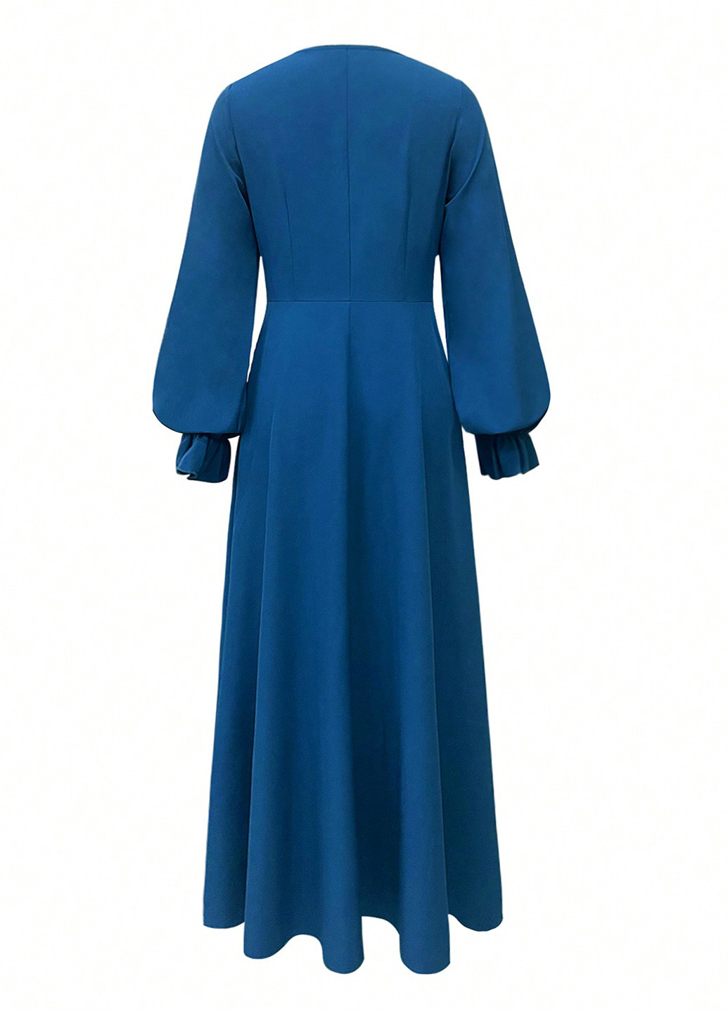 Синее вечернее платье на запах SHEIN однотонное