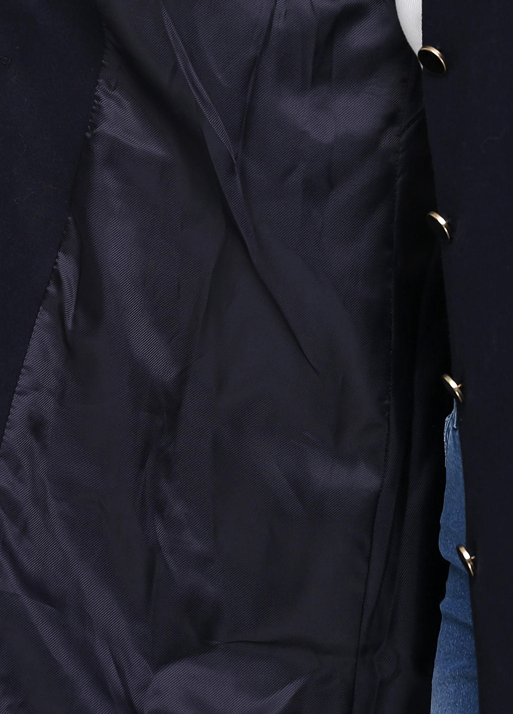 Темно-синее демисезонное Пальто однобортное Naf Naf