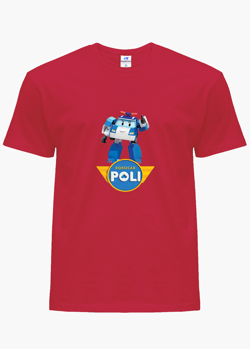 Красная демисезонная футболка детская робокар поли (robocar poli)(9224-1620) MobiPrint
