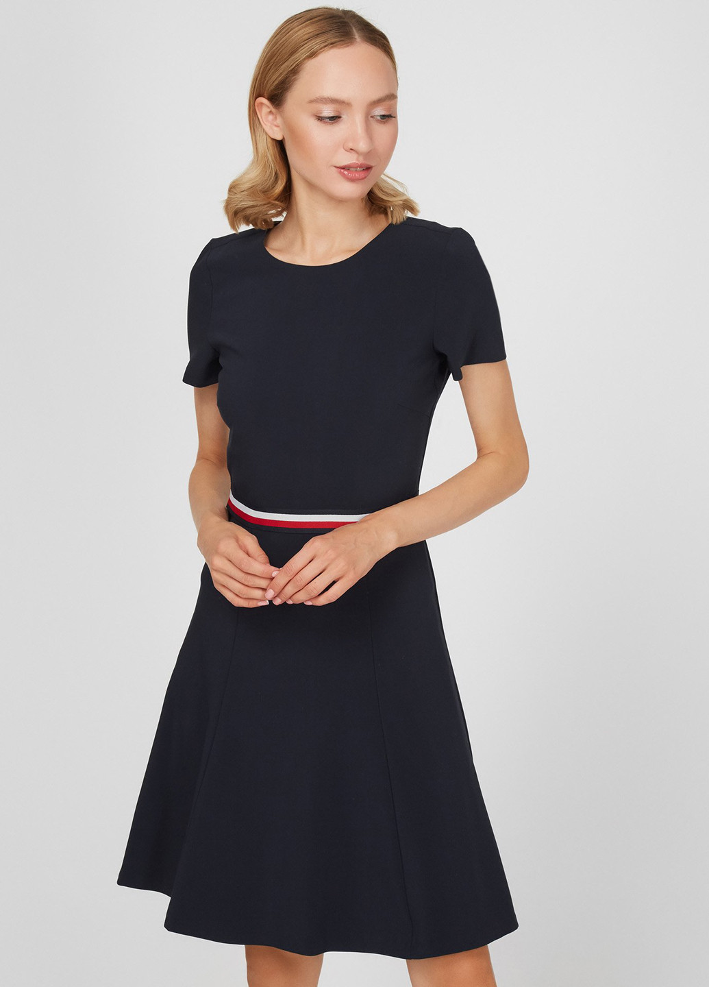 Індиго кежуал плаття, сукня кльош Tommy Hilfiger однотонна