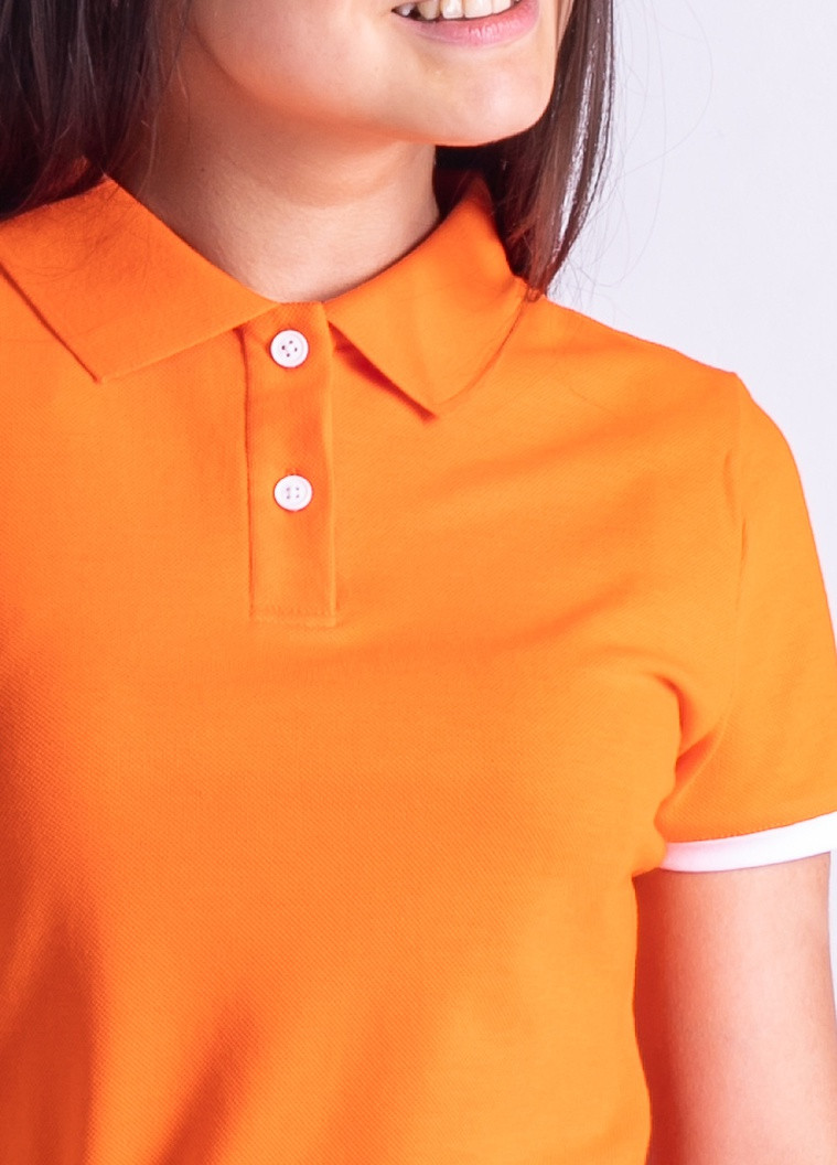 Оранжевая женская футболка-футболка поло женская TvoePolo однотонная