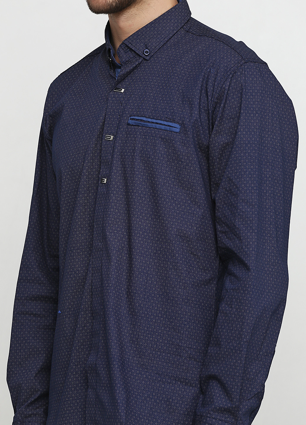 Синяя кэжуал рубашка в горошек Recobar