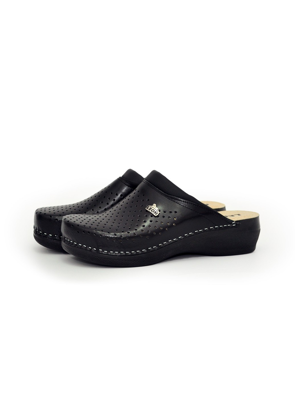 Черные женские сабо кожаные pu100 Leon