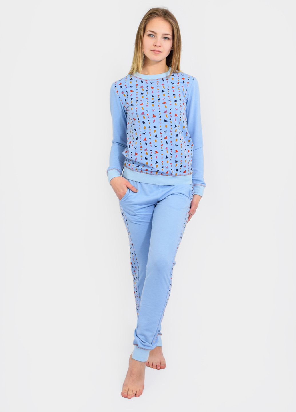 Голубая всесезон пижама (свитшот, брюки) NEL