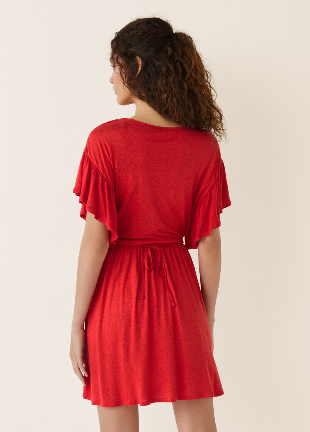 Червона пляжна плаття, сукня на запах Women'secret однотонна