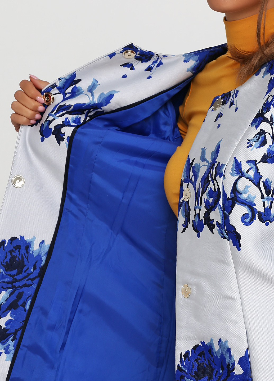 Серо-голубое демисезонное Пальто Jacqueline Riu