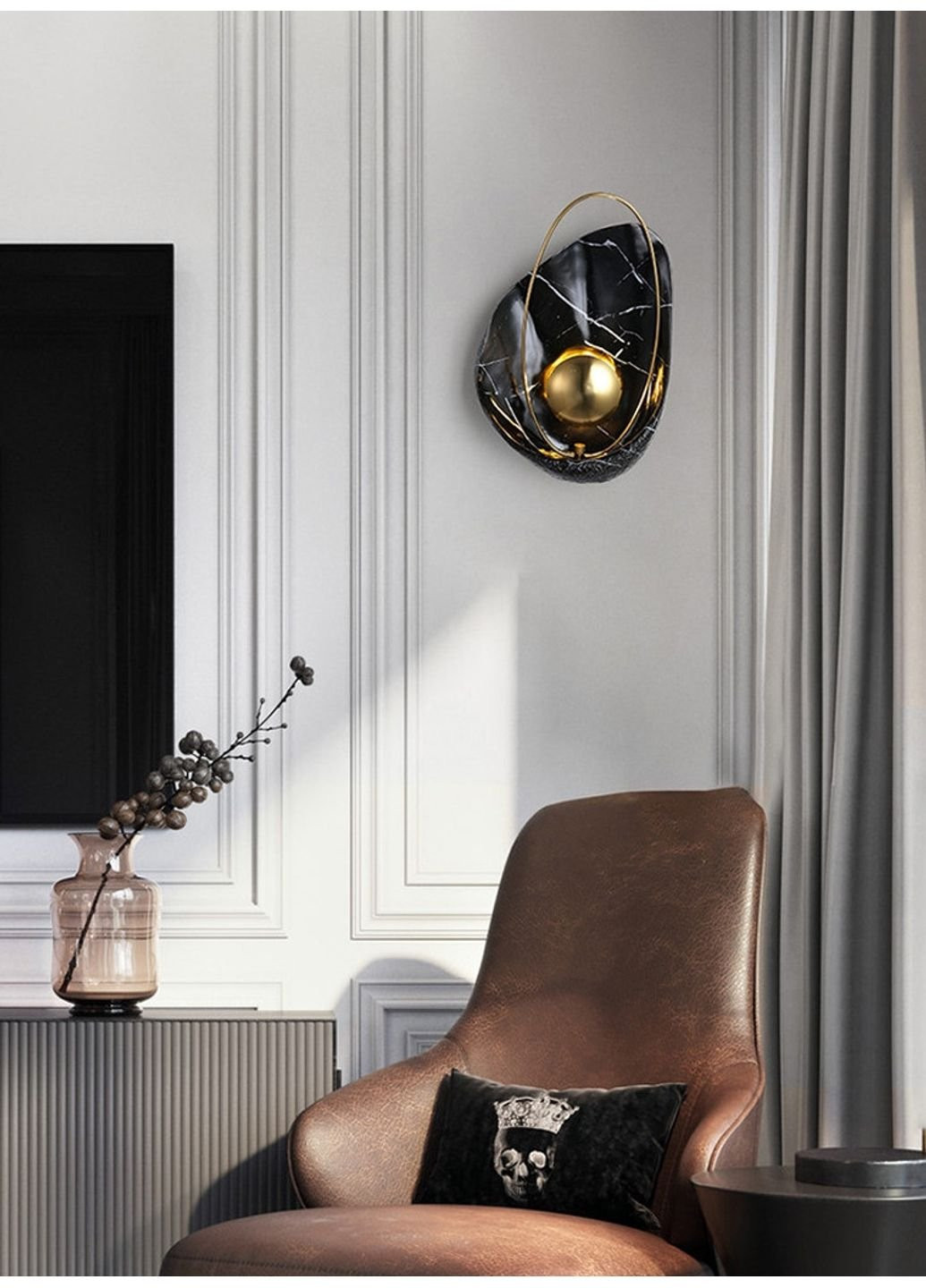 Бра настінний LED W1834-bk-k Чорний 40х26х10 см. Sunnysky (253544779)