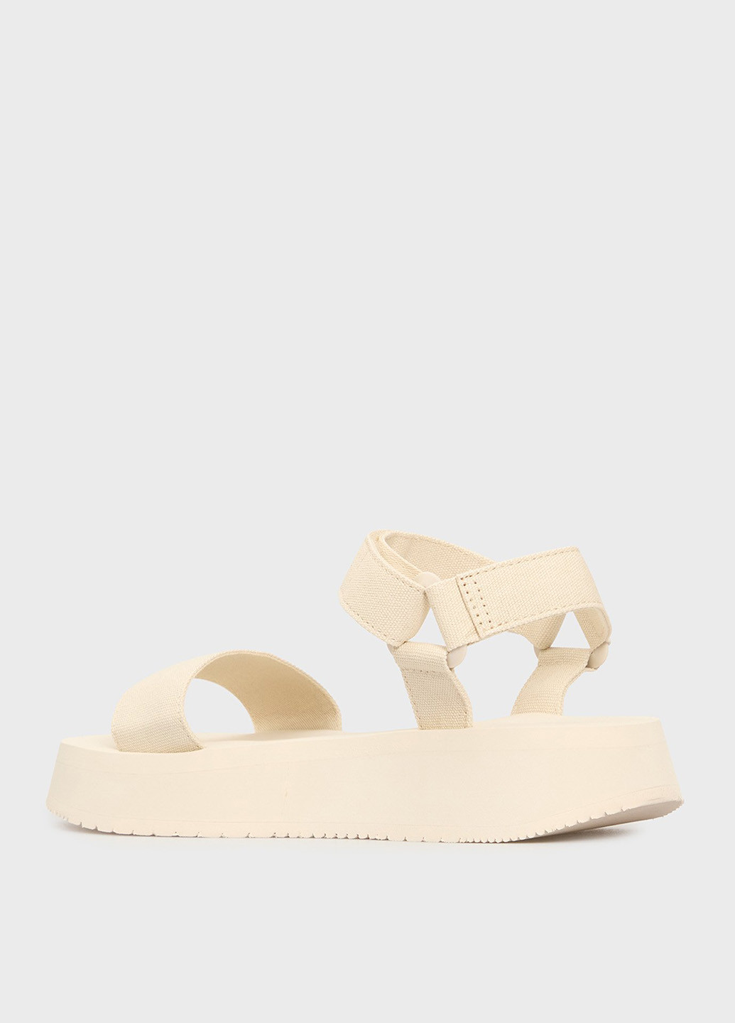 Бежевые босоножки Calvin Klein Jeans на липучке с тиснением, с логотипом