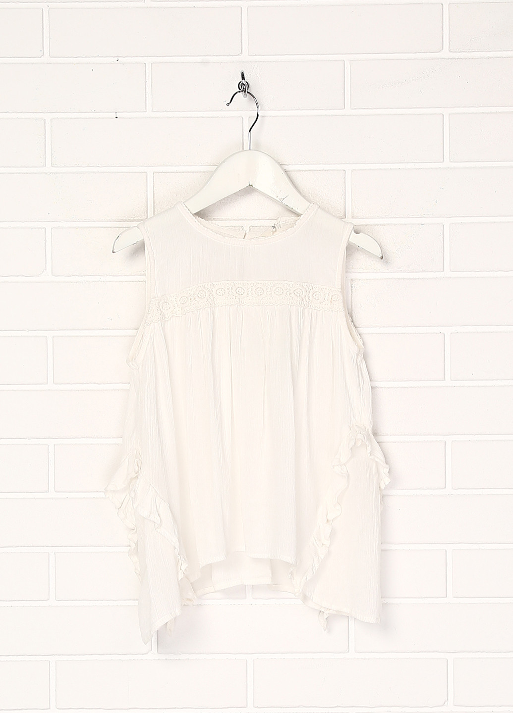 Молочная однотонная блузка H&M летняя