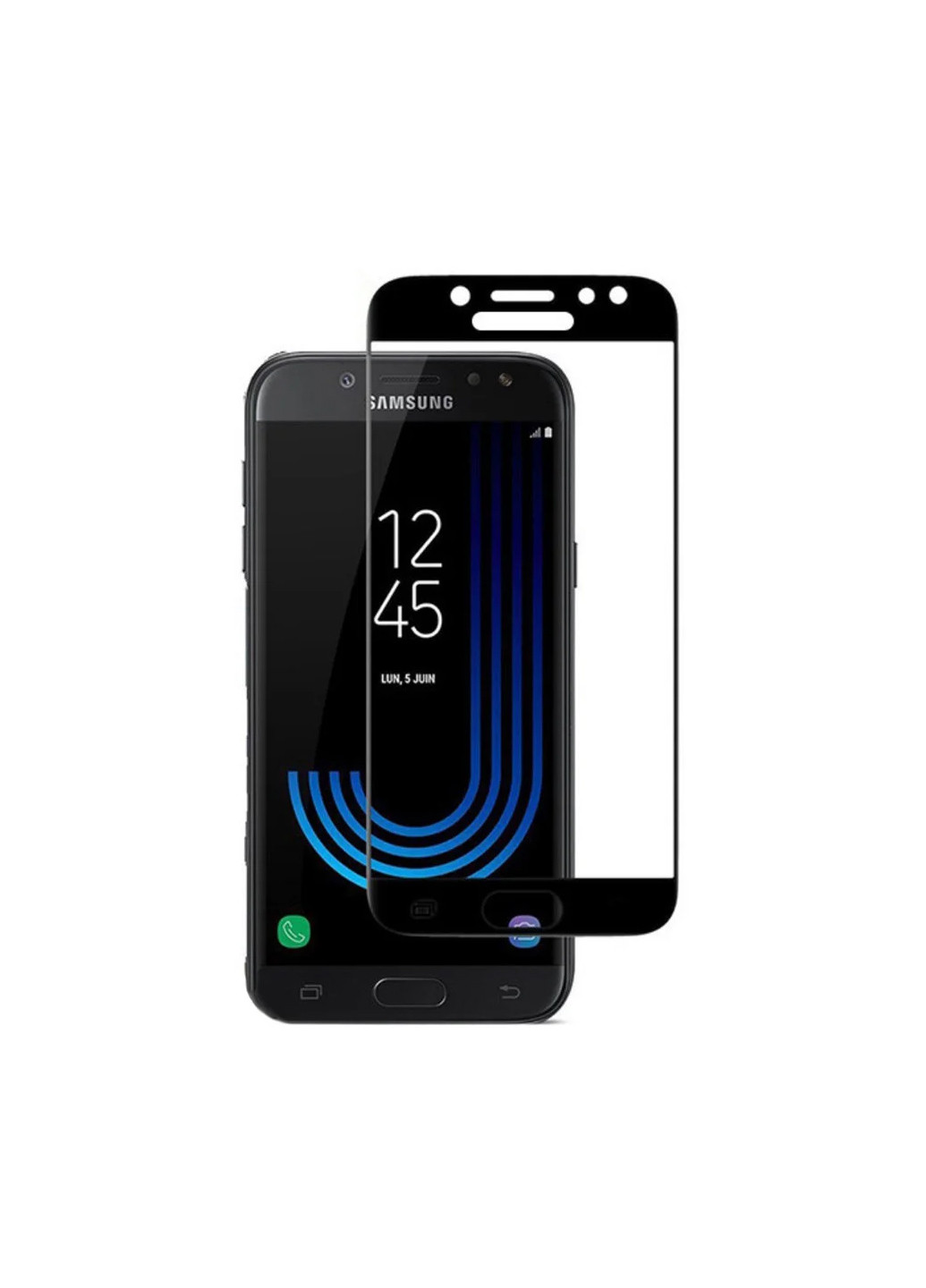 Захисне скло з повною проклейкою для Samsung j730 (17) (black) CAA (242228710)