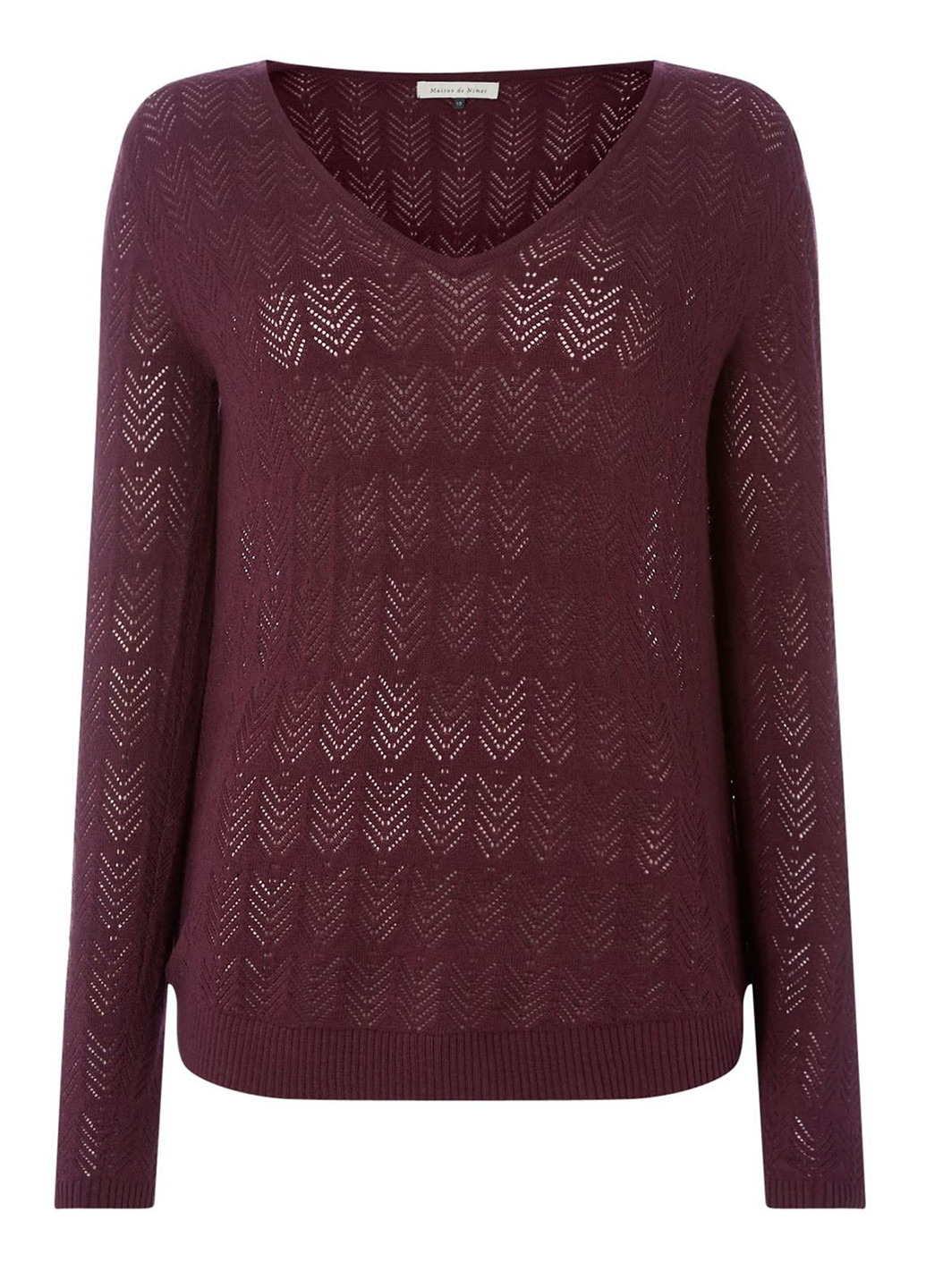 Бордовый демисезонный пуловер пуловер Maison De Nimes