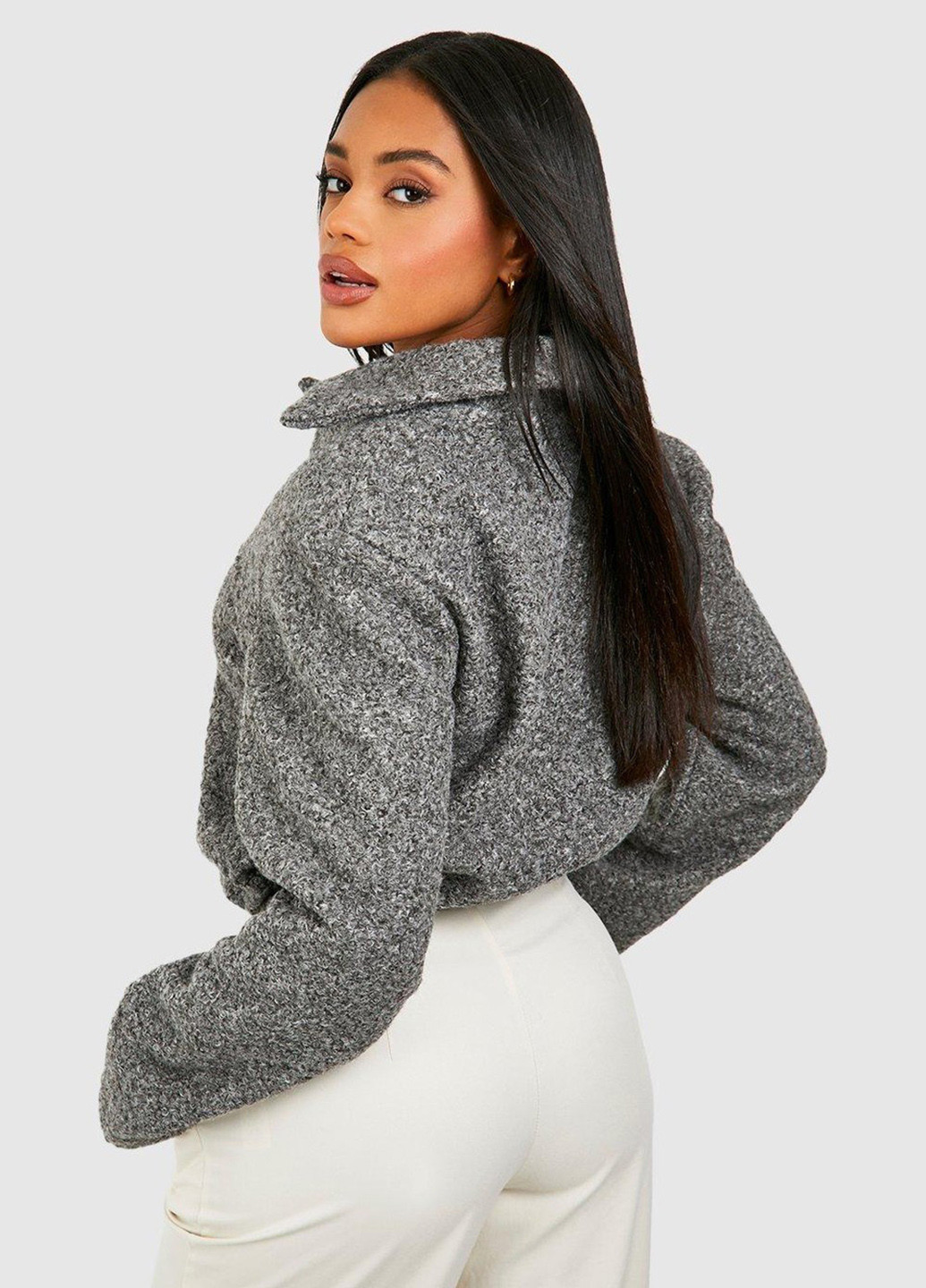 Серая демисезонная куртка Boohoo