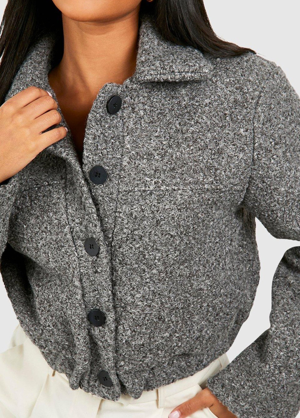 Серая демисезонная куртка Boohoo