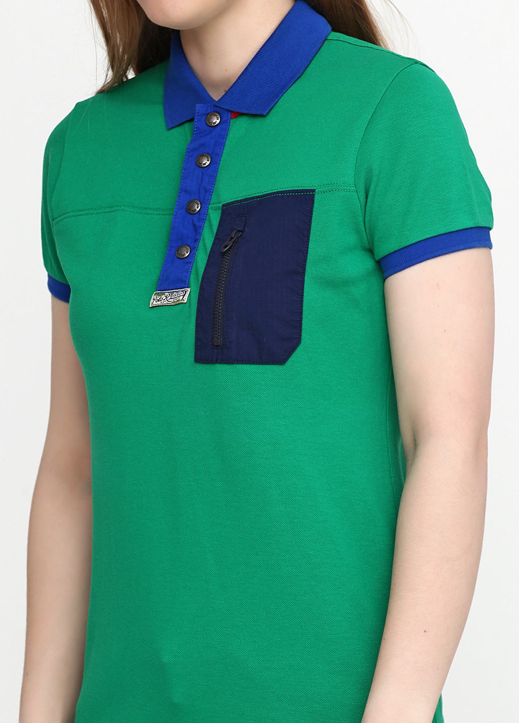 Зеленая женская футболка-поло Ralph Lauren однотонная