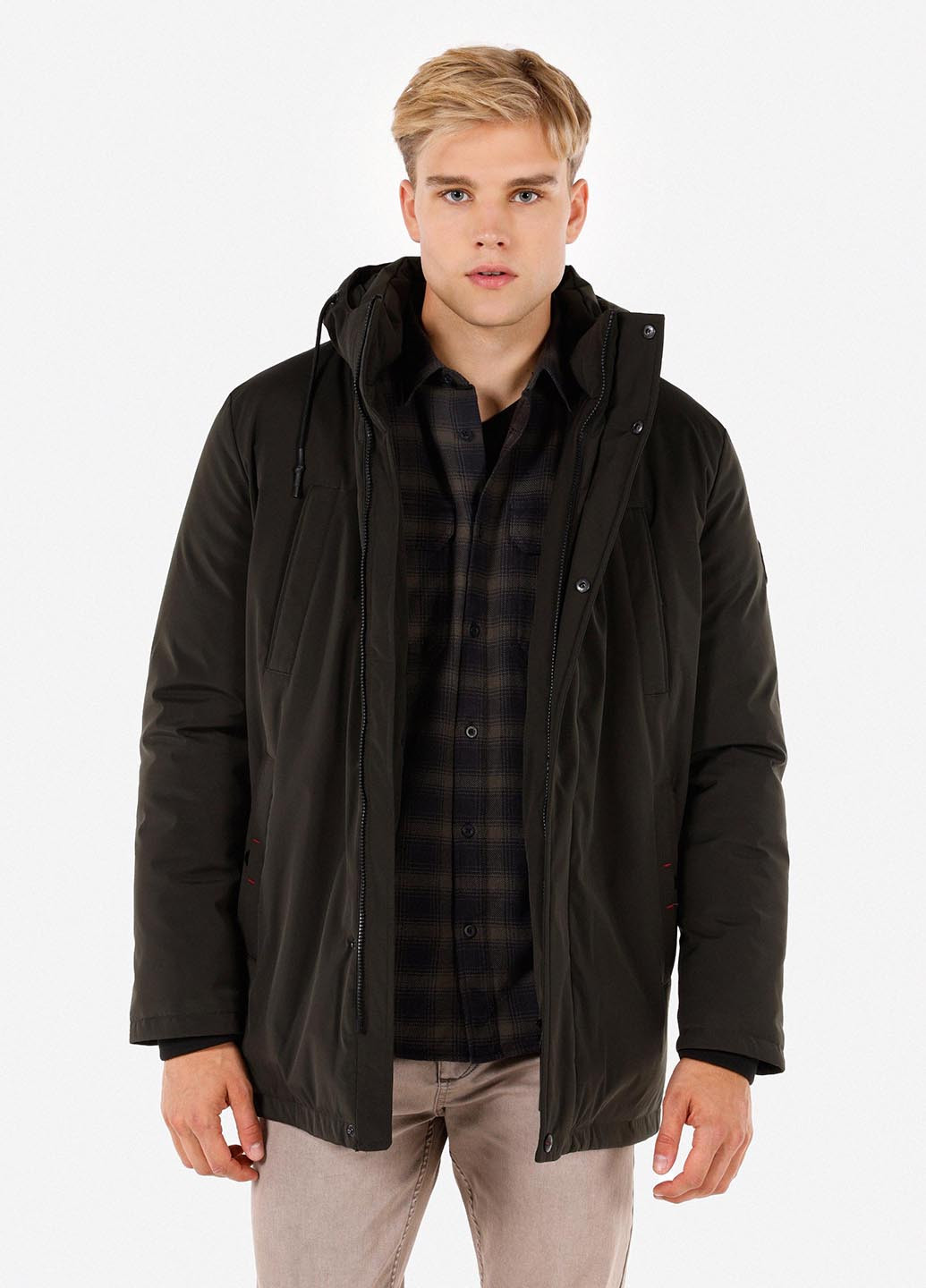 Оливкова (хакі) зимня куртка Colin's