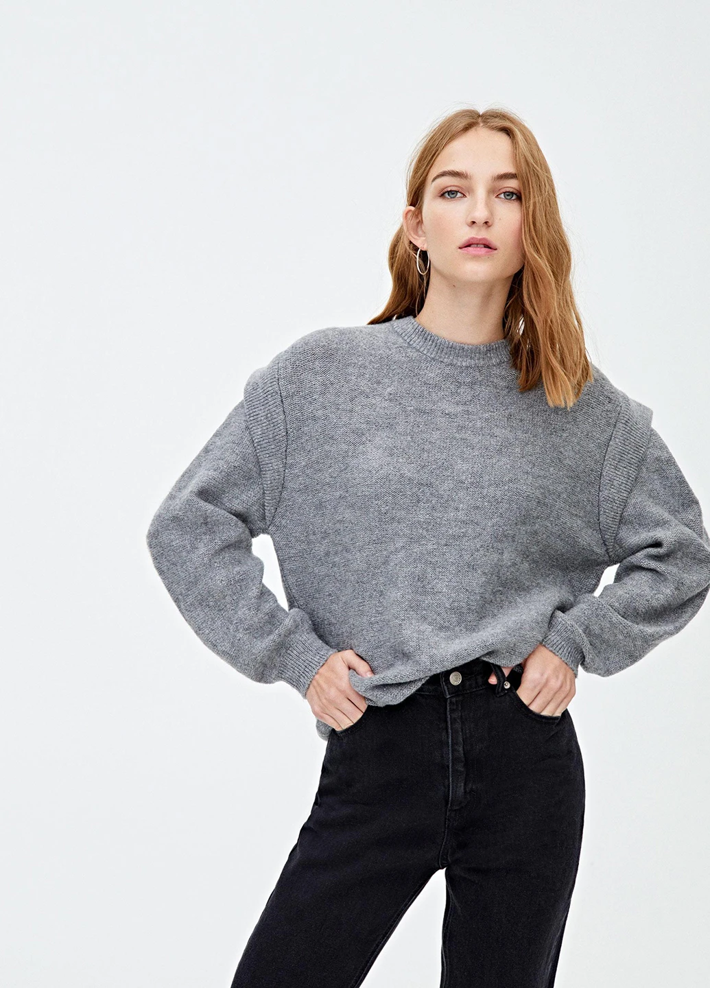 Серый демисезонный джемпер джемпер Pull & Bear