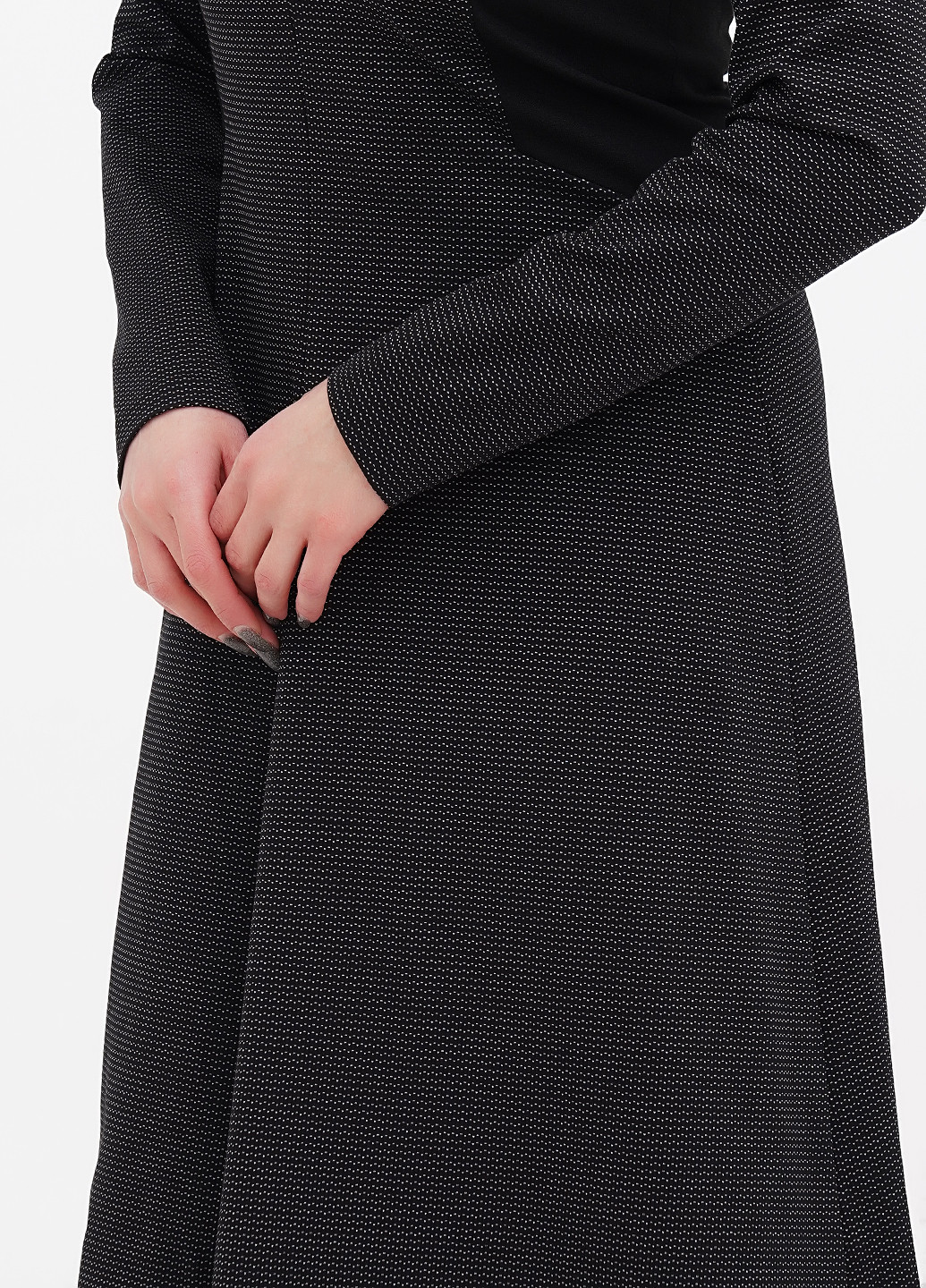 Чорна кежуал сукня кльош Diana Gallesi з візерунком "перець з сіллю"