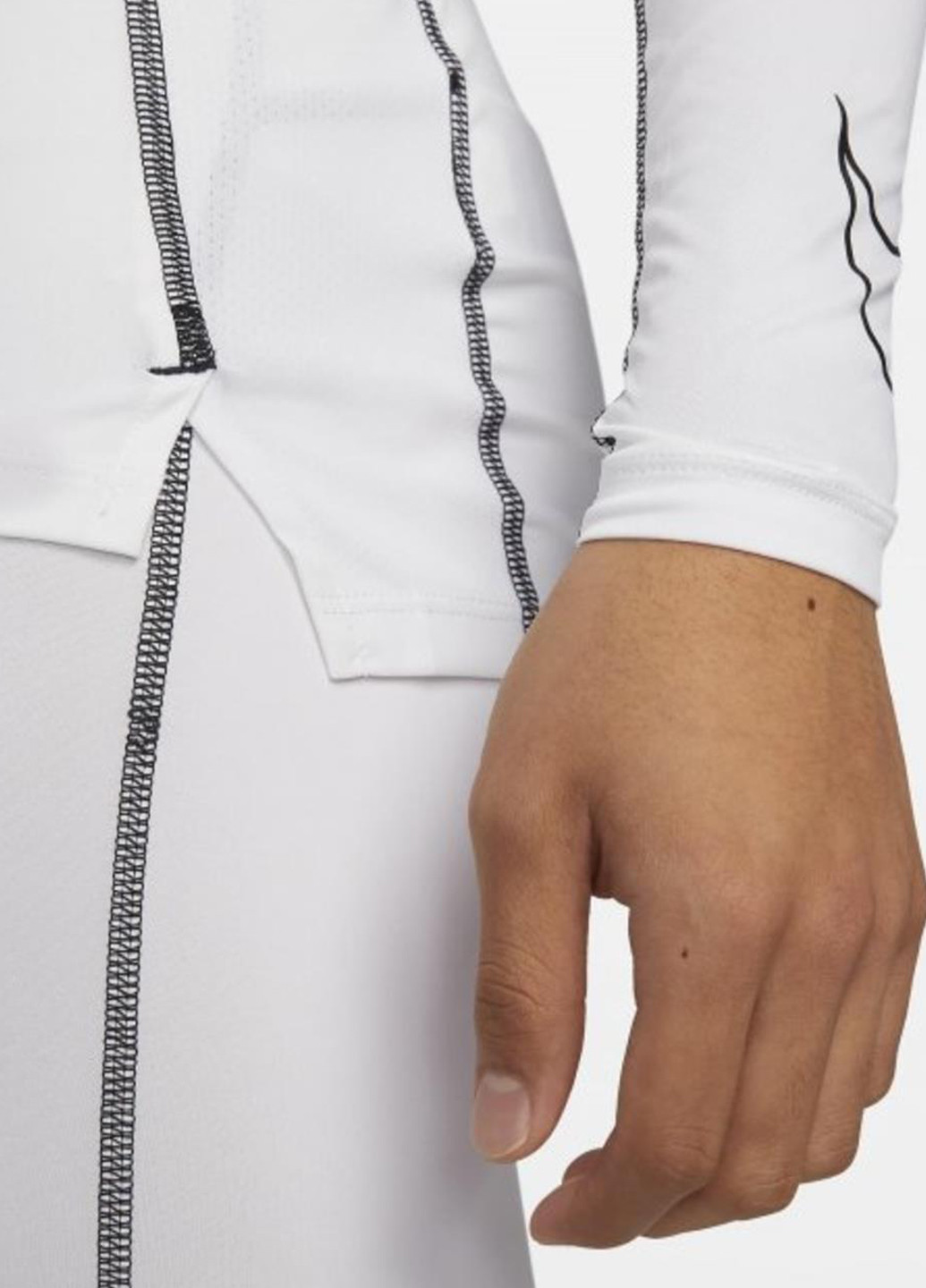 Лонгслів DD1986-100 Nike Pro Dri-FIT Mock Long-Sleeve Tight Top однотонний білий спортивні поліестер