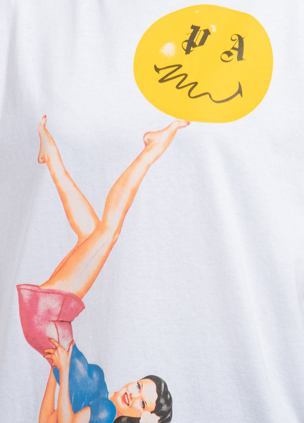 Біла футболка oversize з принтом Palm Angels - (250429505)