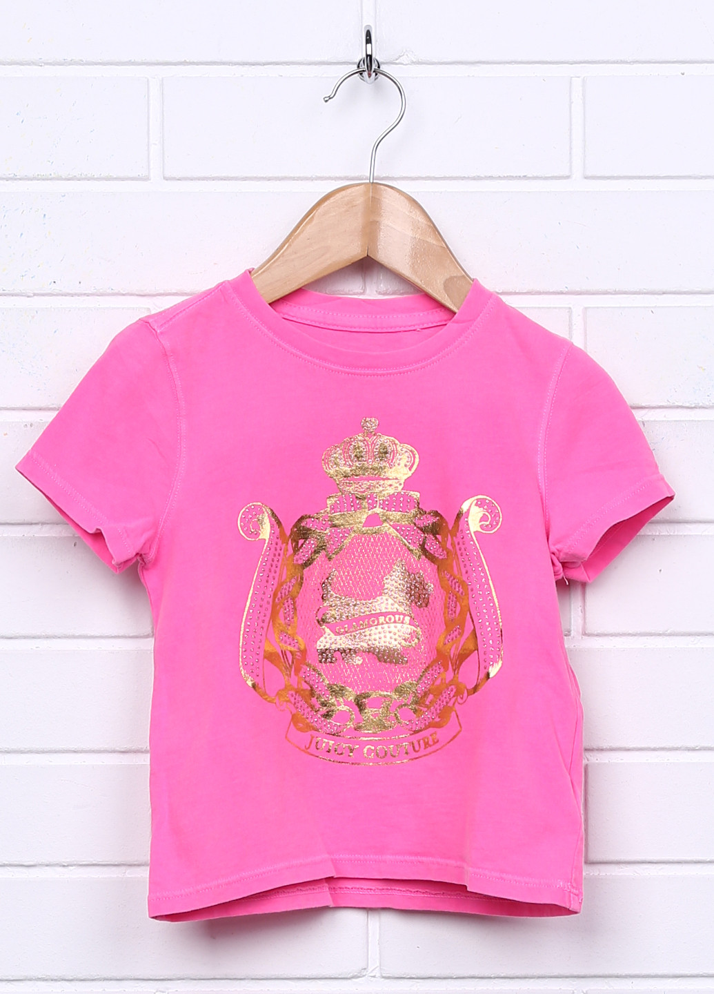 Розовая летняя футболка с коротким рукавом Juicy Couture