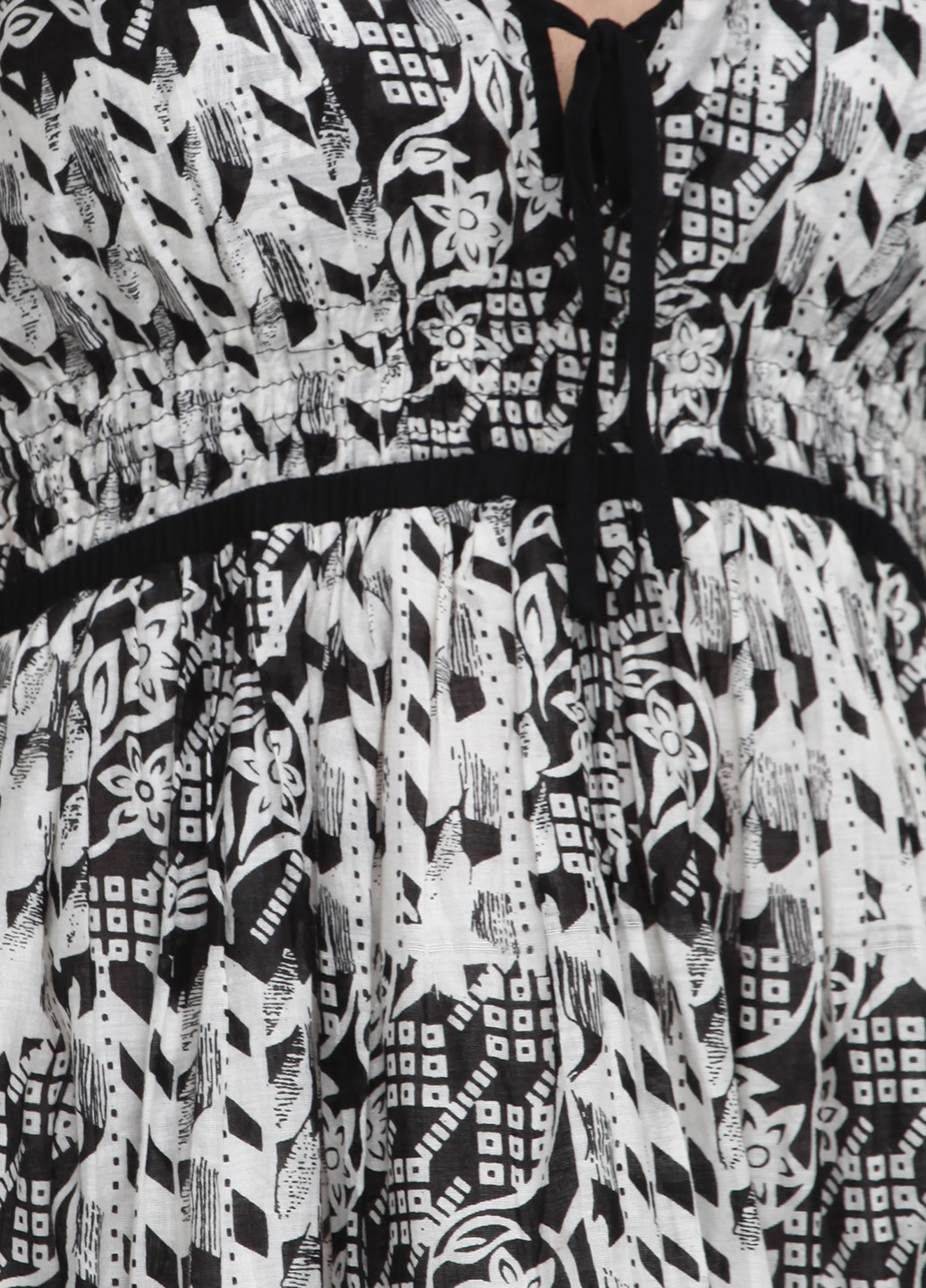 Чорно-білий кежуал сукня Indiano з орнаментом