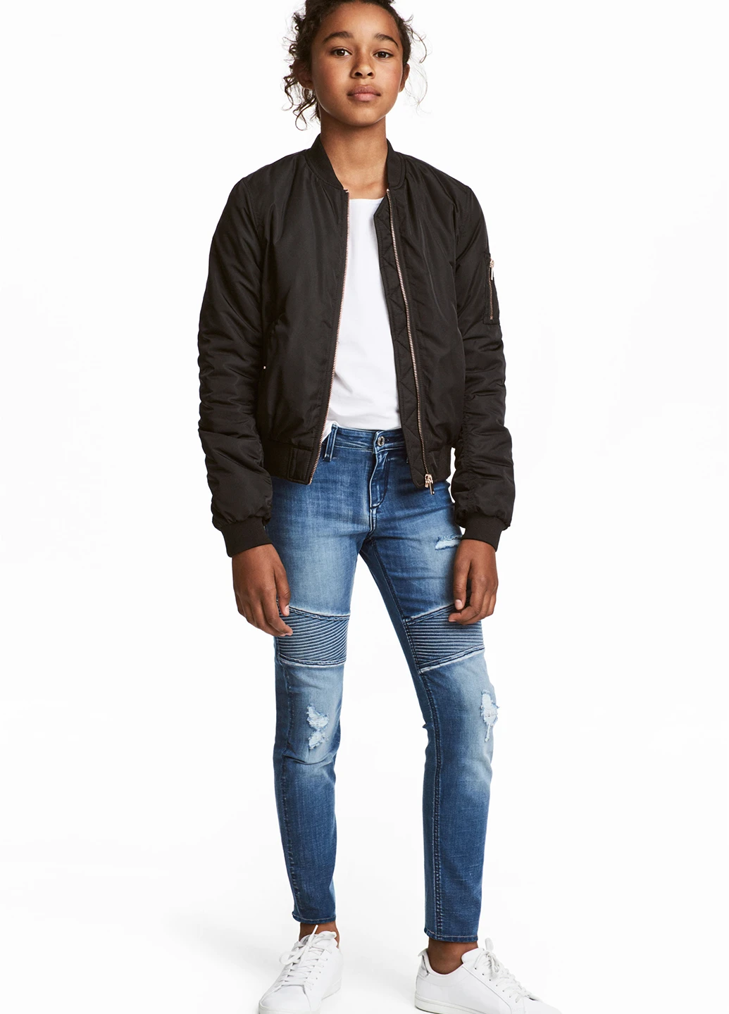Серо-синие демисезонные слим джинсы H&M