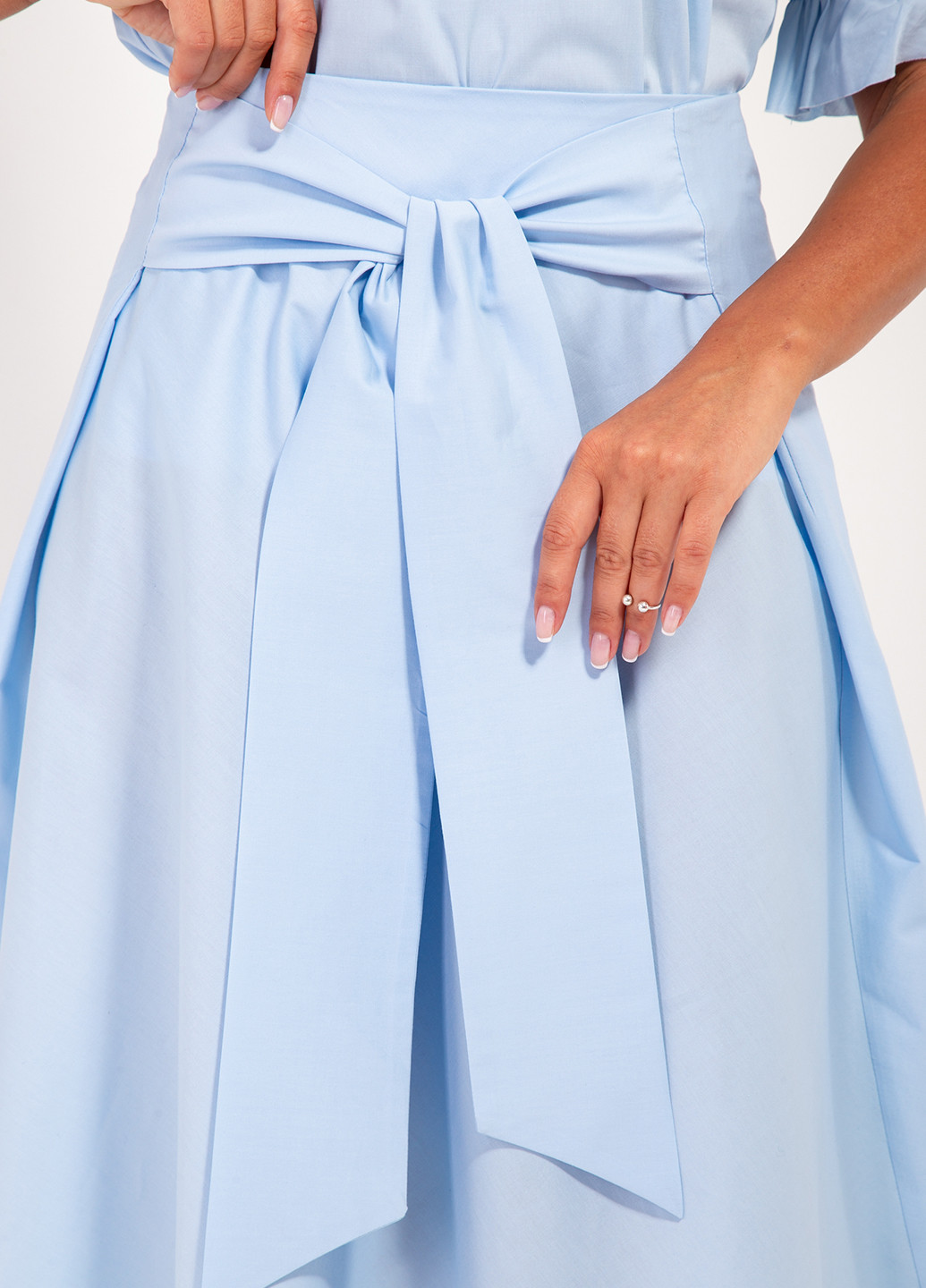 Голубая кэжуал однотонная юбка Bessa мини