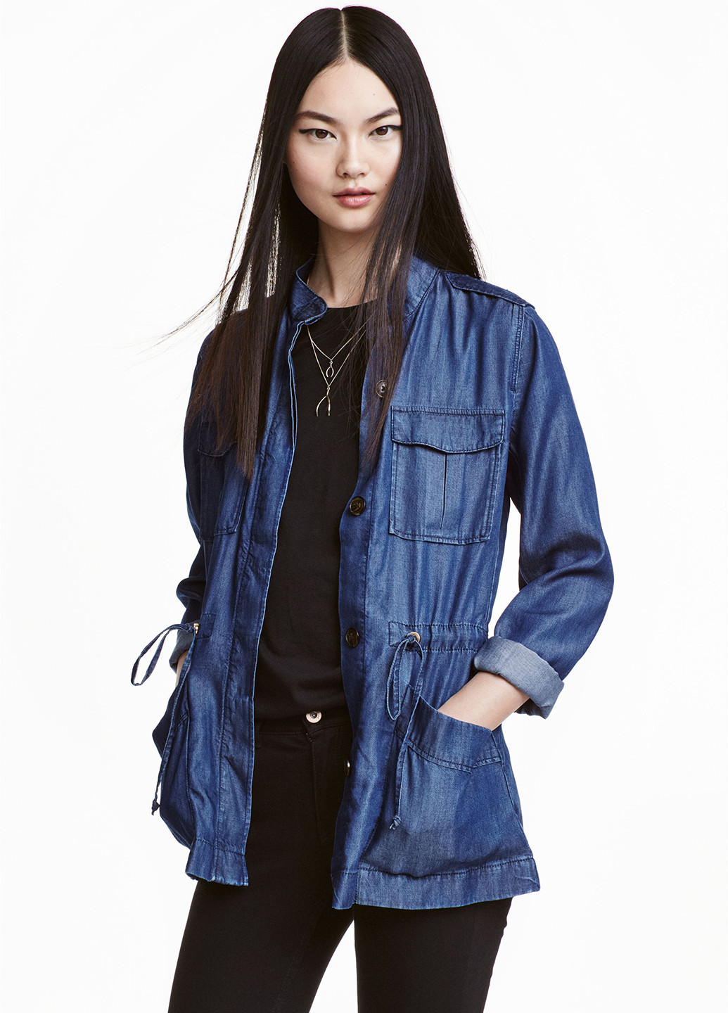 Темно-синя літня куртка H&M