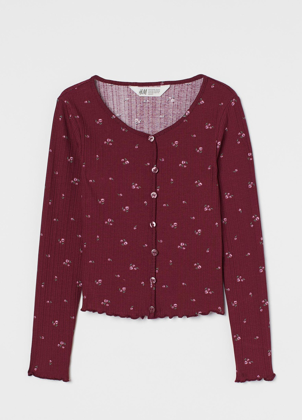 Блуза демісезон,бордовий в візерунки, H&M (256669030)