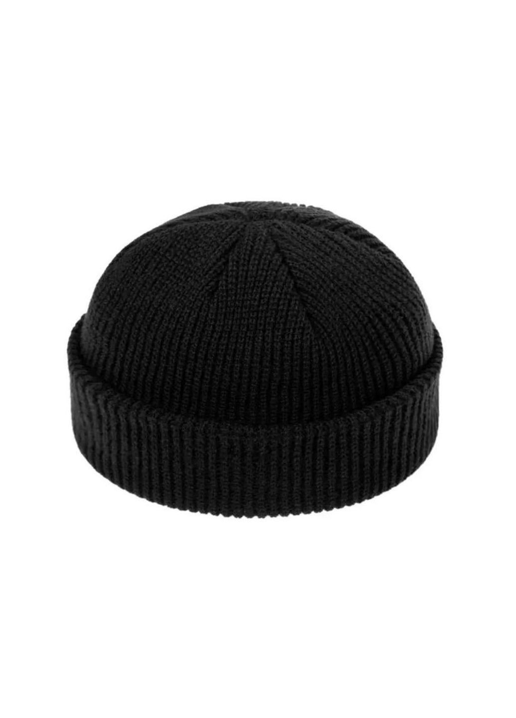 Короткая шапка вязаная мини бини черный No Brand (253517656)