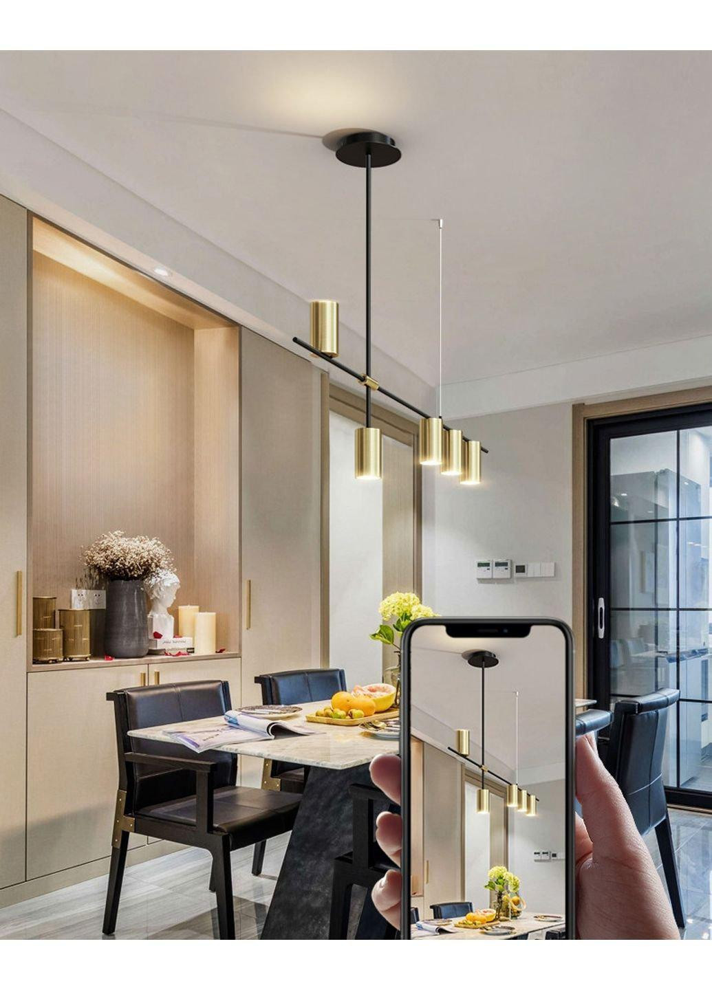 Люстра потолочная на 5 лампочек MD8021/5-bk-k Черный 35х20х123 см. Sunnysky (253122237)