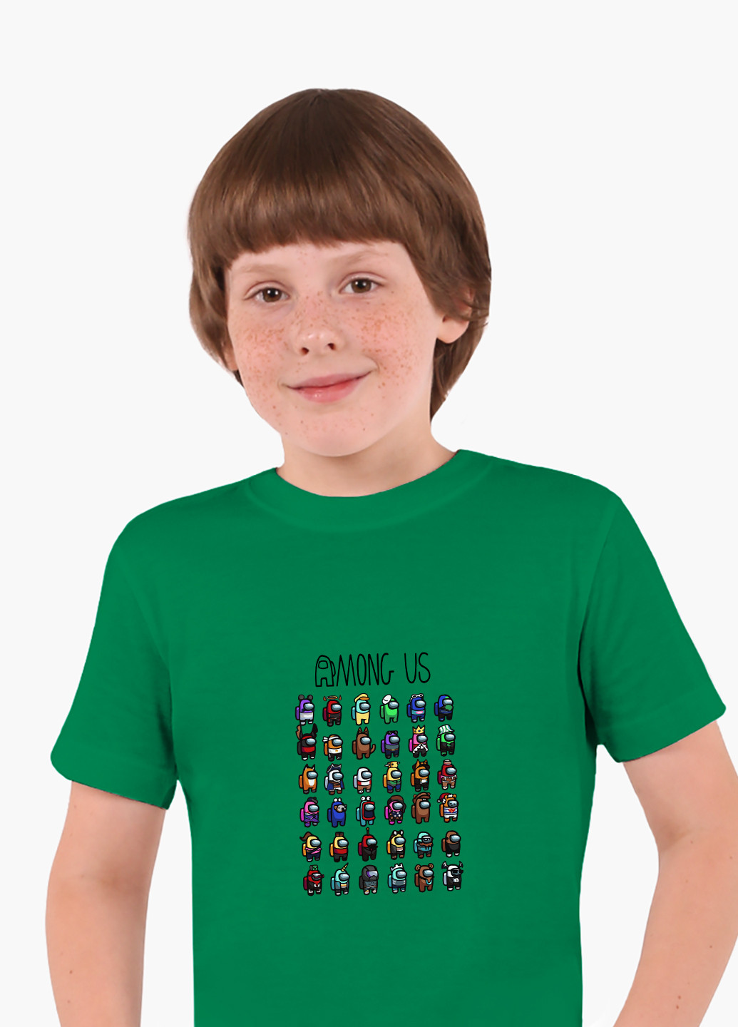 Зеленая демисезонная футболка детская амонг ас (among us)(9224-2587) MobiPrint