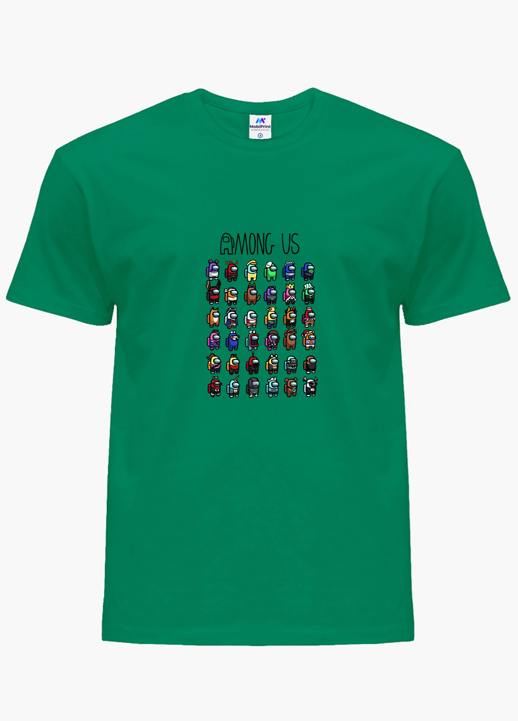 Зеленая демисезонная футболка детская амонг ас (among us)(9224-2587) MobiPrint