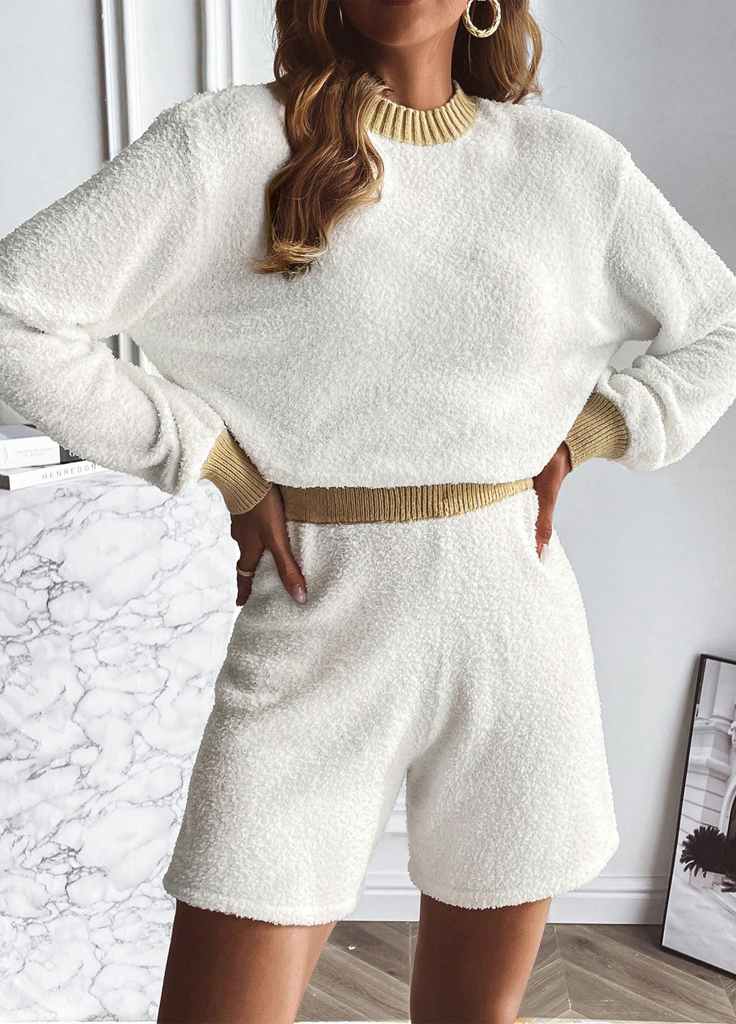 Костюм (світшот, шорти) SHEIN (334151325)