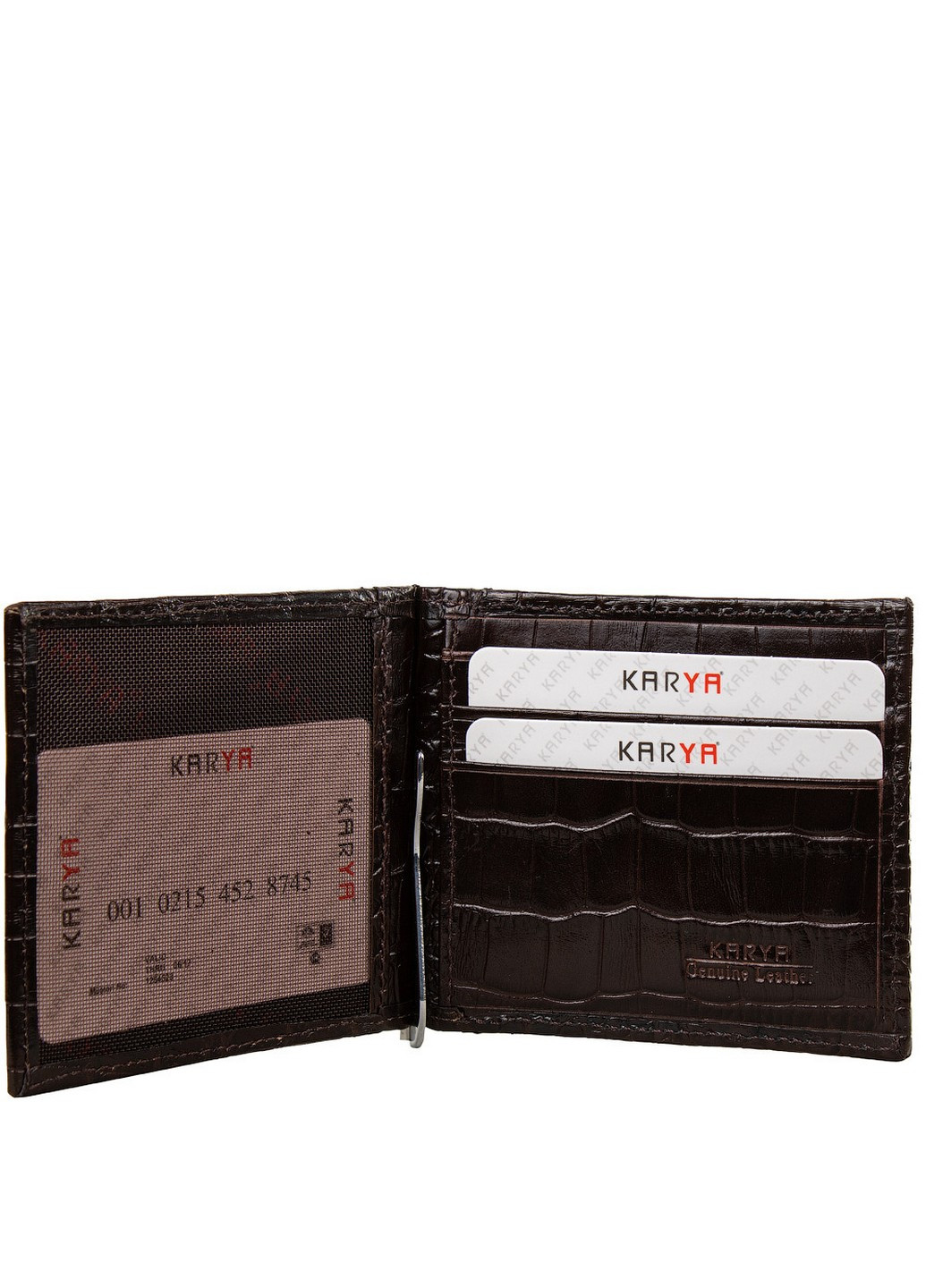 Мужской кожаный зажим для купюр 10,5х8,5х1 см Karya (255405002)
