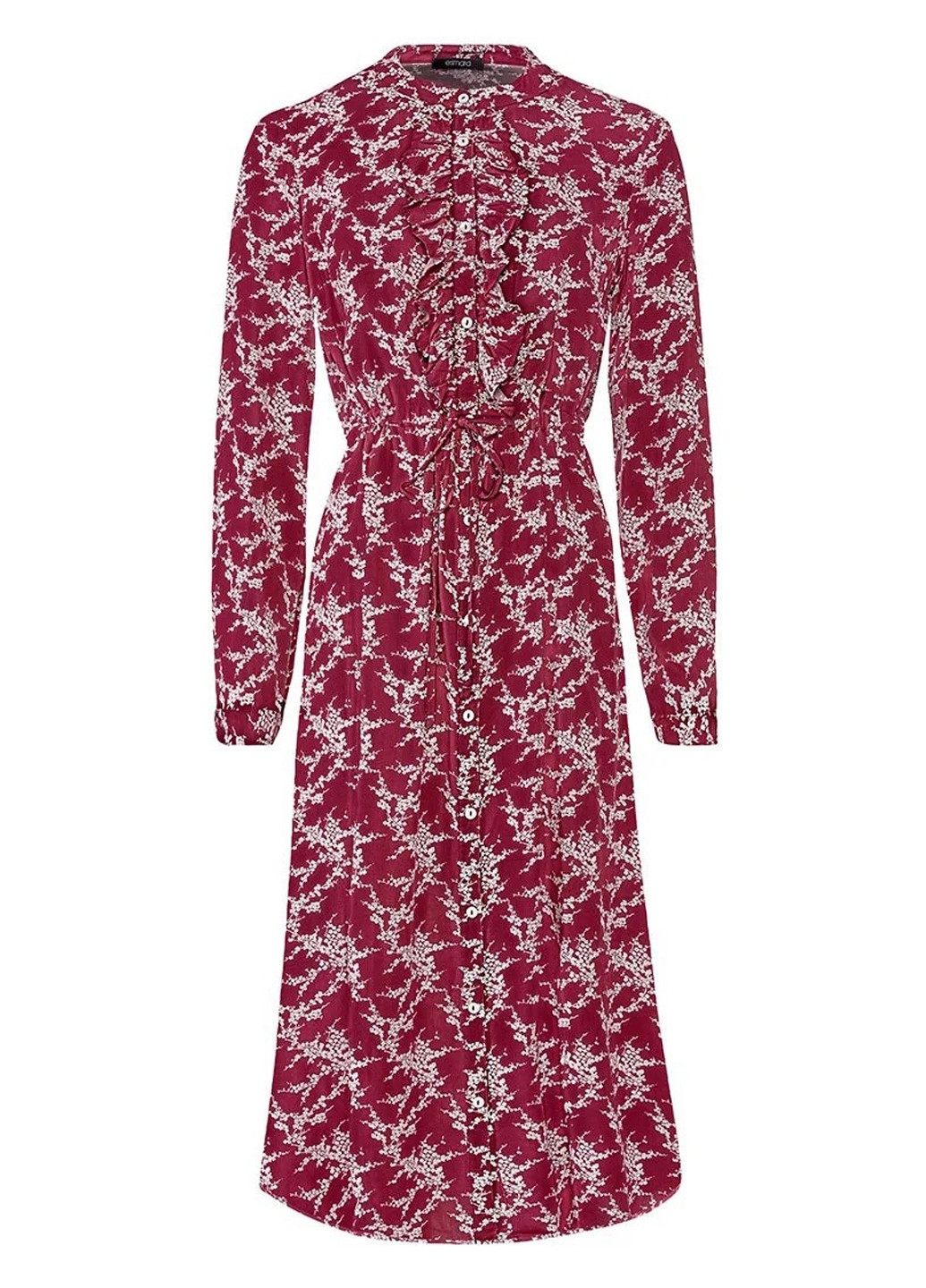 Темно-бордова кежуал сукня сукня-сорочка Esmara з квітковим принтом