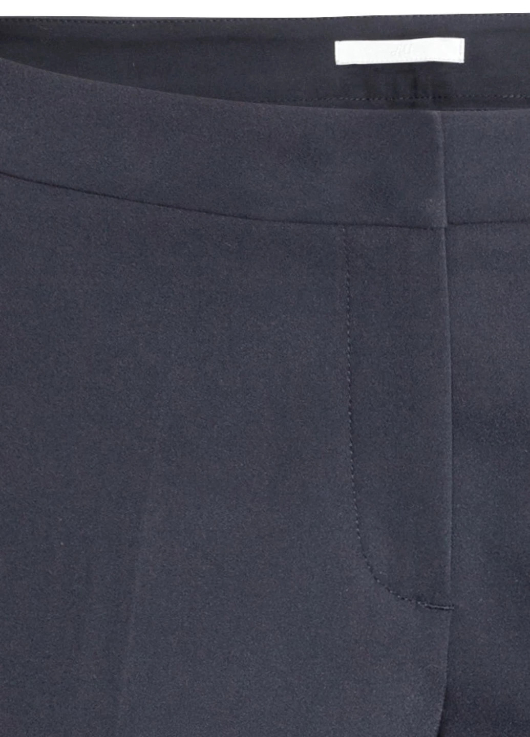 Темно-синие кэжуал летние укороченные, зауженные брюки H&M