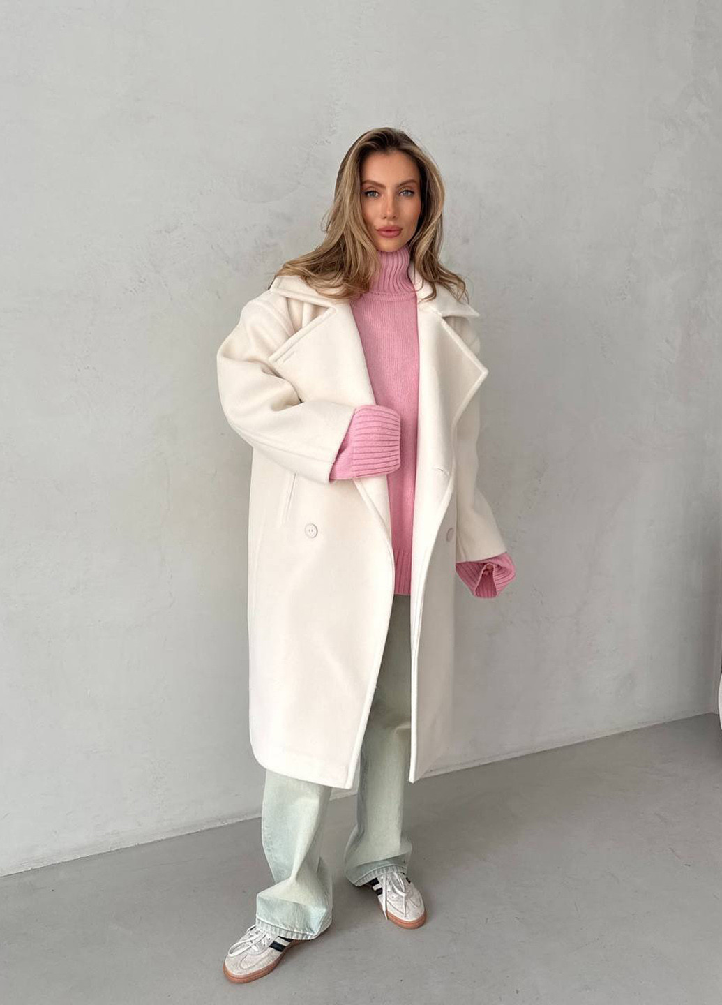 Молочное демисезонное Пальто No Brand