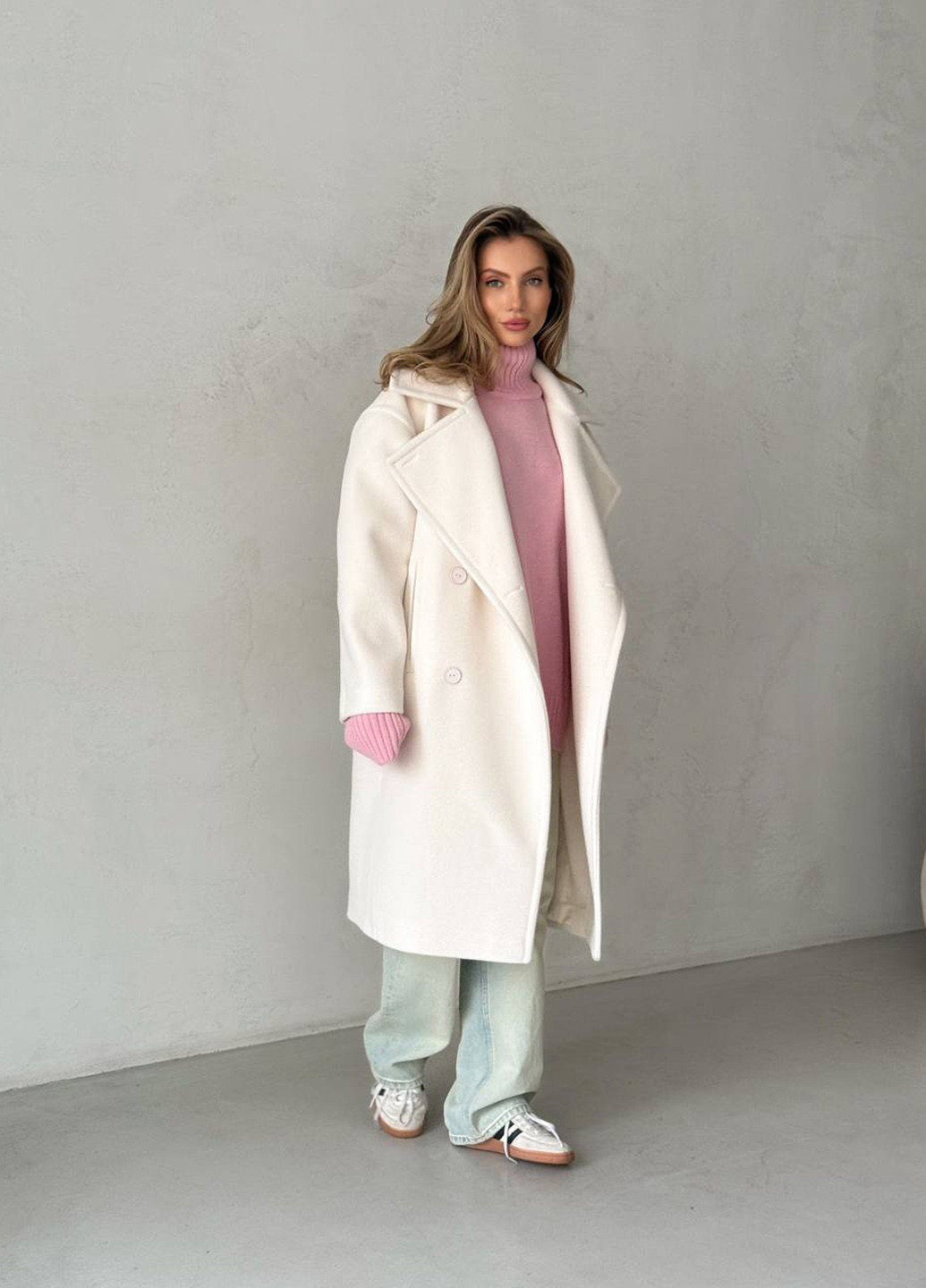 Молочное демисезонное Пальто No Brand