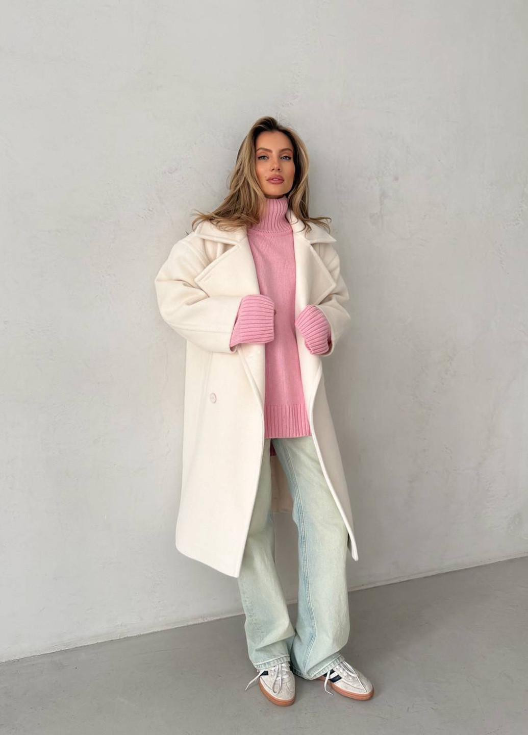 Молочное демисезонное Пальто No Brand