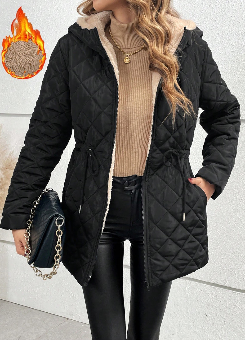 Черная демисезонная куртка SHEIN